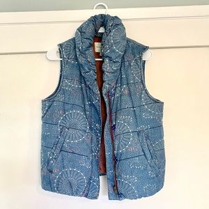 Anthropologie Denim down vest with zipper S
